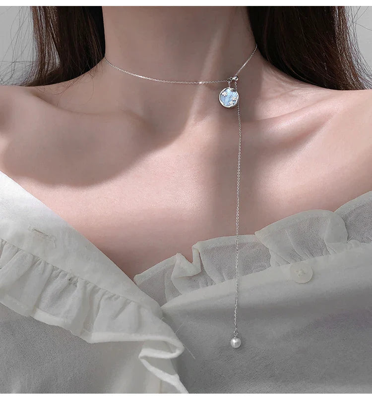 chic round flower necklace dainty round flower necklace pendant