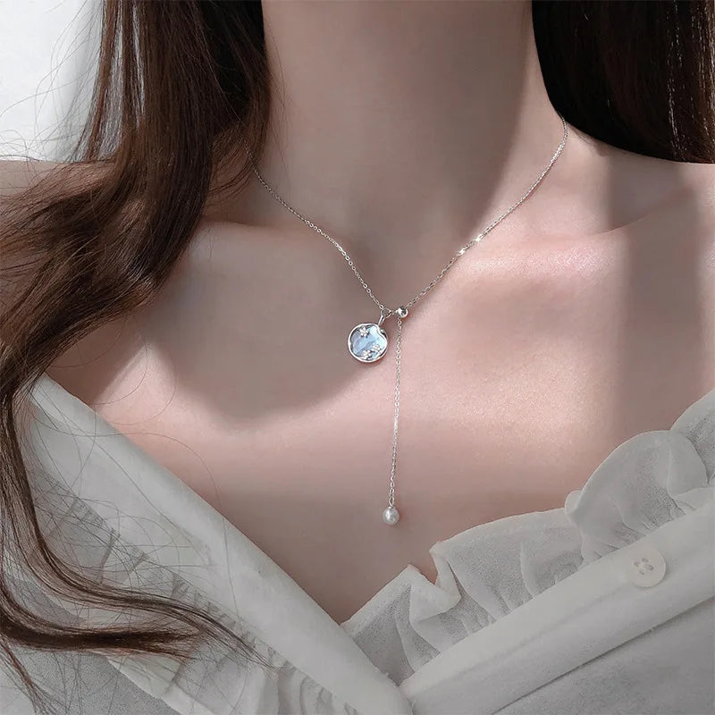 chic round flower necklace dainty round flower necklace pendant