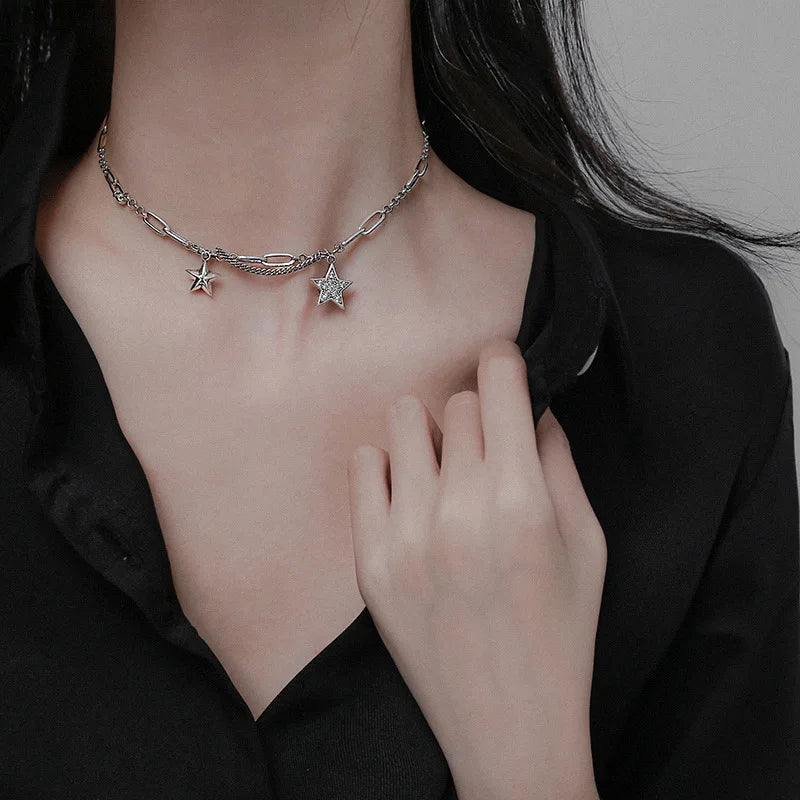 silver starlight necklace pendant close-up