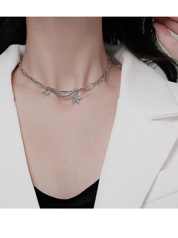 silver starlight necklace pendant close-up