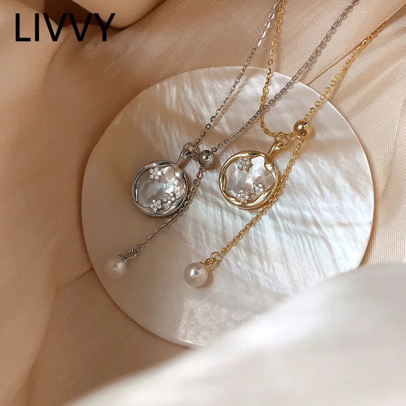 chic round flower necklace dainty round flower necklace pendant