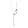Elegant zircon pendant necklace for women on silver chain