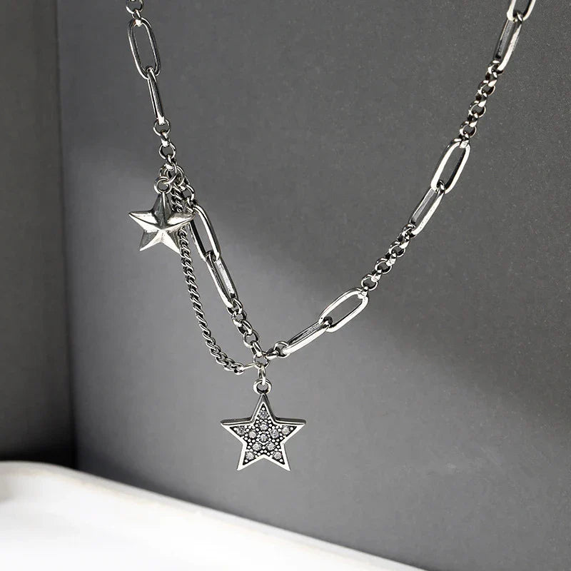 silver starlight necklace pendant close-up