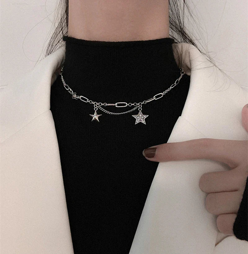silver starlight necklace pendant close-up