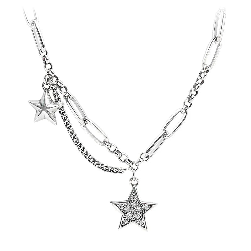 silver starlight necklace pendant close-up