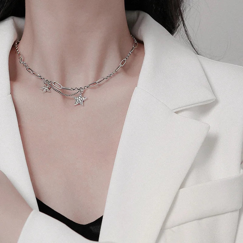 silver starlight necklace pendant close-up