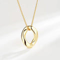 Twisted Oval Pendant Necklace Minimalist Geometric Necklace