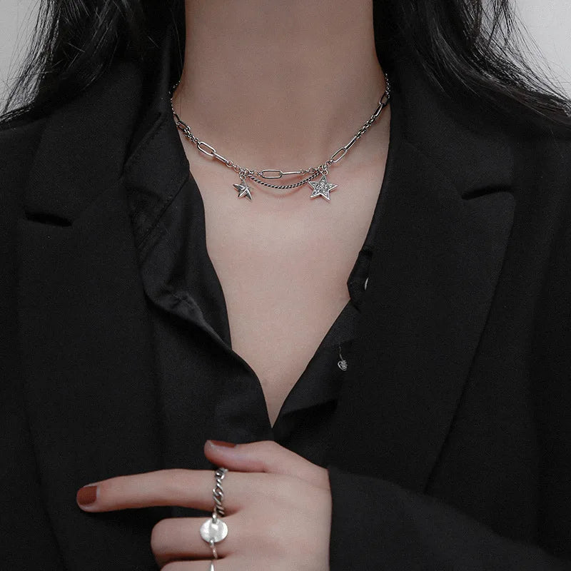 silver starlight necklace pendant close-up