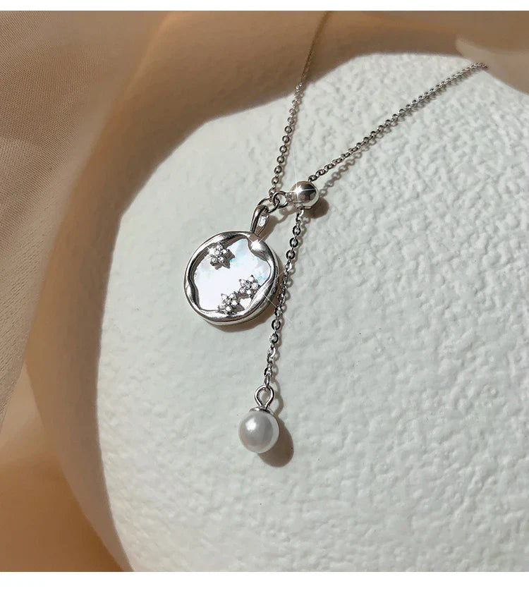 chic round flower necklace dainty round flower necklace pendant