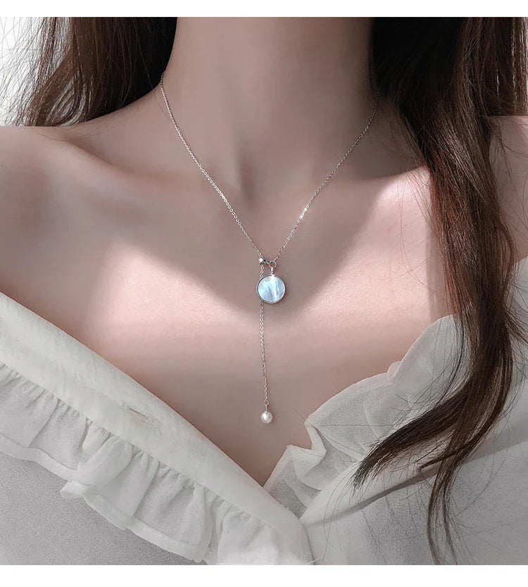 chic round flower necklace dainty round flower necklace pendant