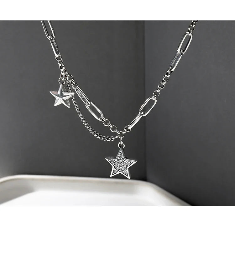 silver starlight necklace pendant close-up