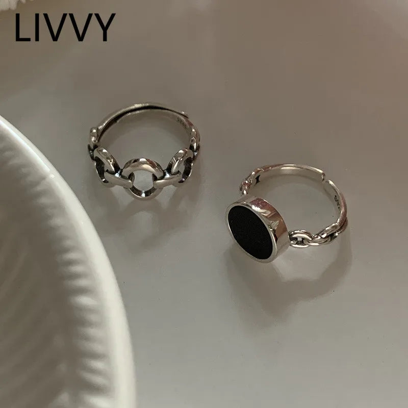 Timeless Classic Enamel Signet Ring with black enamel face and silver-plated band, elegant jewelry for everyday or formal wear.