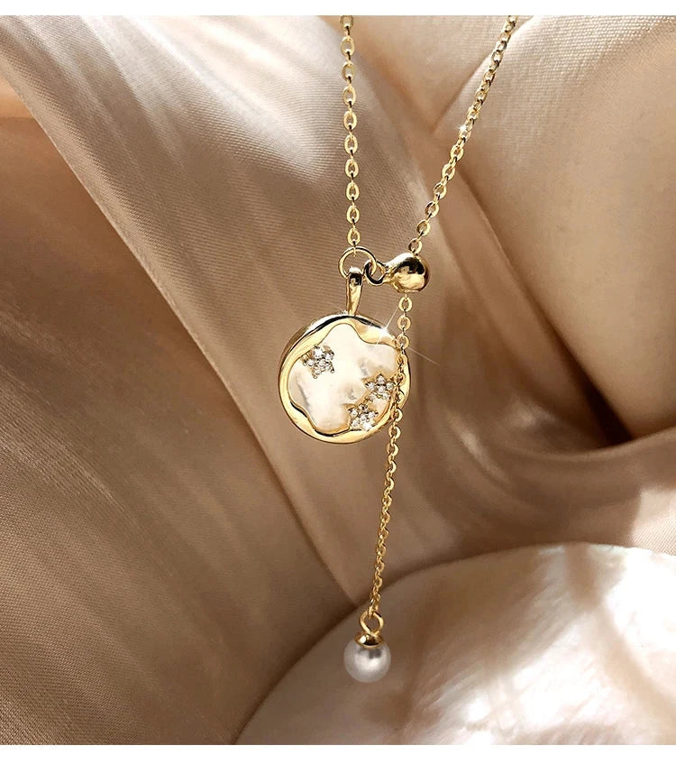 chic round flower necklace dainty round flower necklace pendant