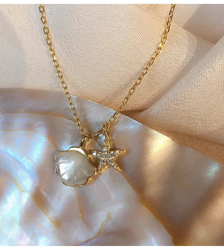 coastal charm necklace close-up pendant