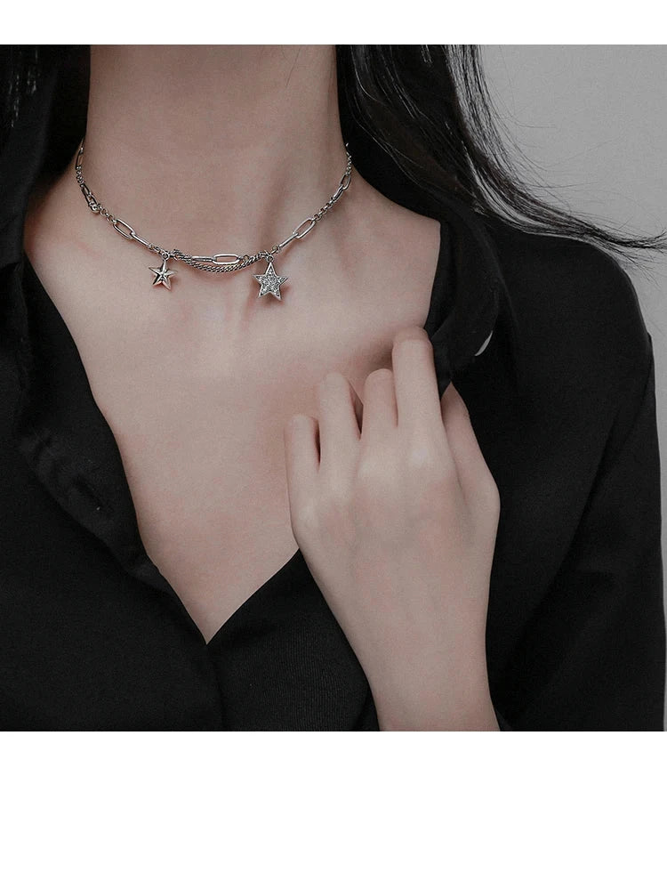 silver starlight necklace pendant close-up