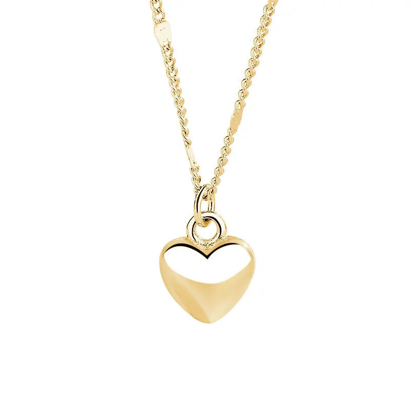 Minimalist heart necklace for women on silver chain