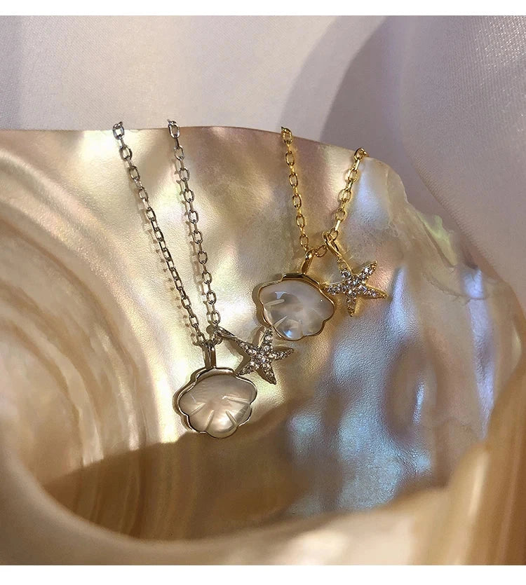 coastal charm necklace close-up pendant