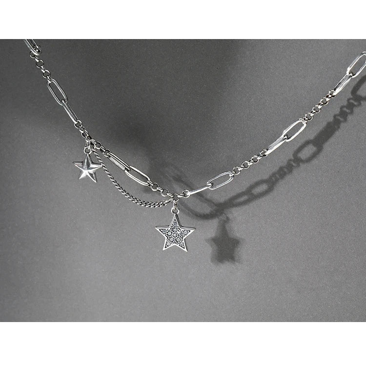 silver starlight necklace pendant close-up
