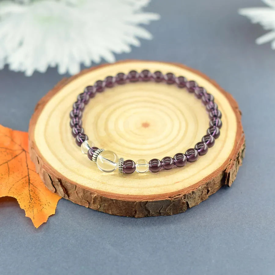 handmade amethyst wrist mala bracelet with beads