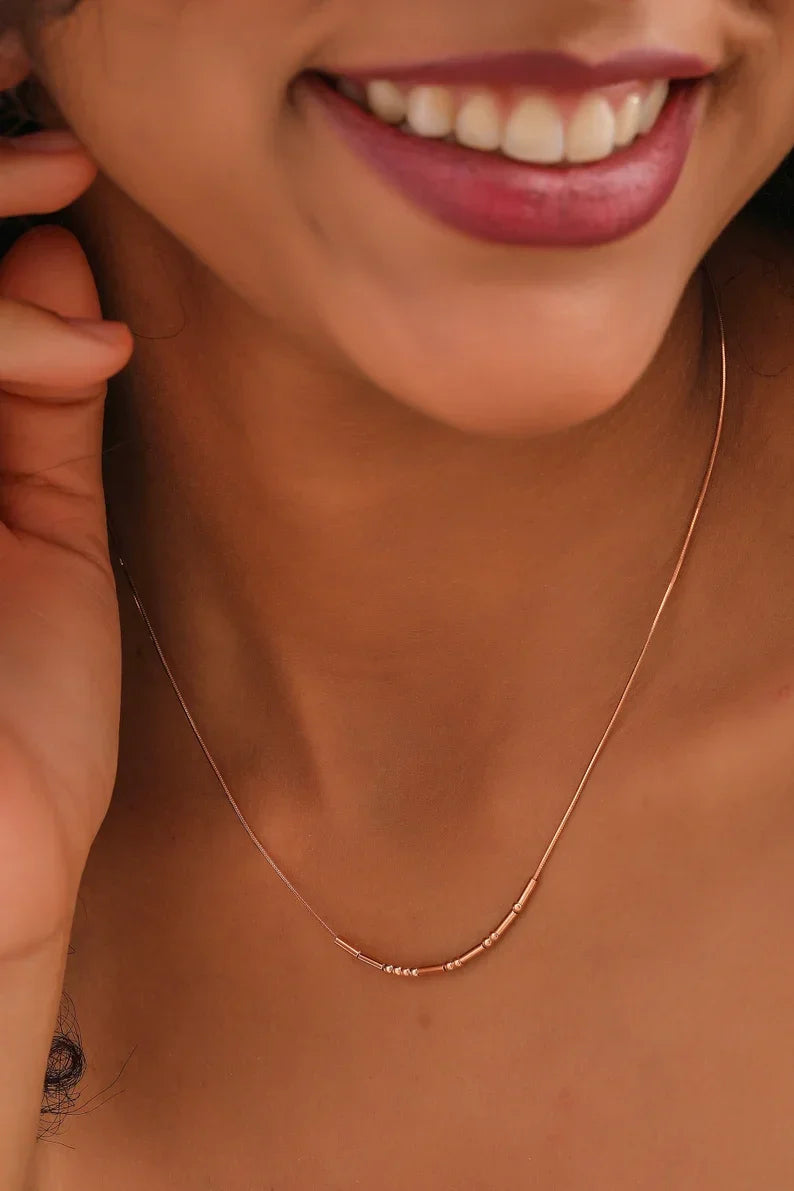 Gold Morse Code Charm Necklace