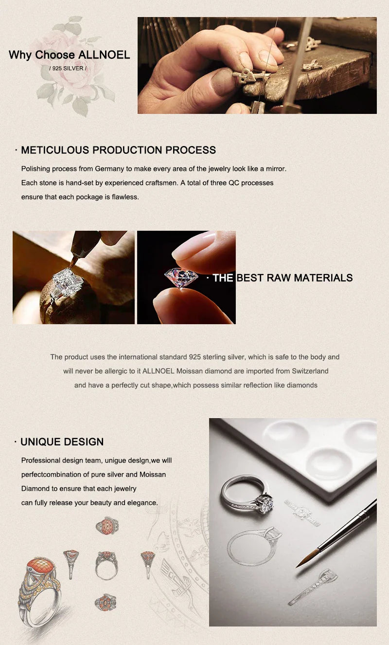 ALLNOEL Alexandrite Ring - Unique Engagement Band in sterling silver featuring color-changing Alexandrite stones in various elegant designs.