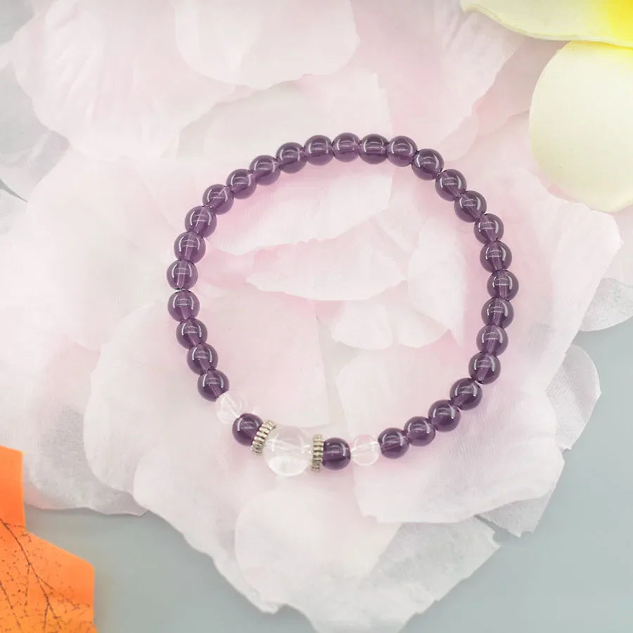 handmade amethyst wrist mala bracelet with beads