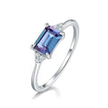 ALLNOEL Alexandrite Ring - Unique Engagement Band in sterling silver featuring color-changing Alexandrite stones in various elegant designs.