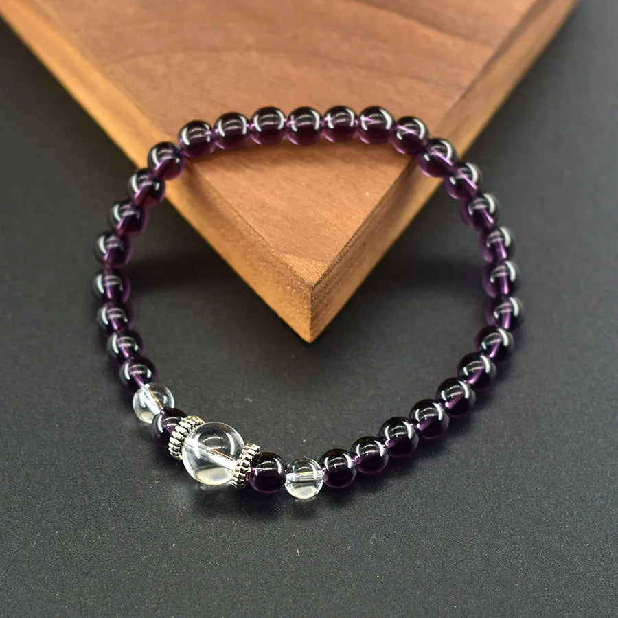 handmade amethyst wrist mala bracelet with beads