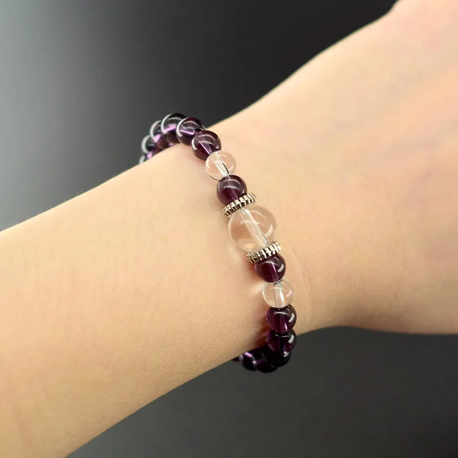 handmade amethyst wrist mala bracelet with beads